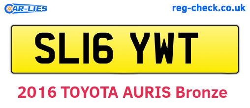 SL16YWT are the vehicle registration plates.