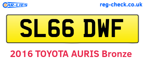 SL66DWF are the vehicle registration plates.