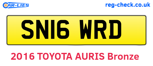 SN16WRD are the vehicle registration plates.