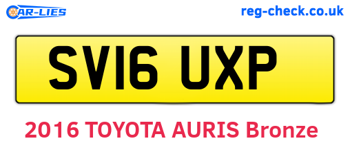 SV16UXP are the vehicle registration plates.