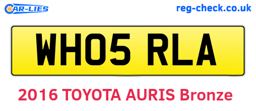 WH05RLA are the vehicle registration plates.
