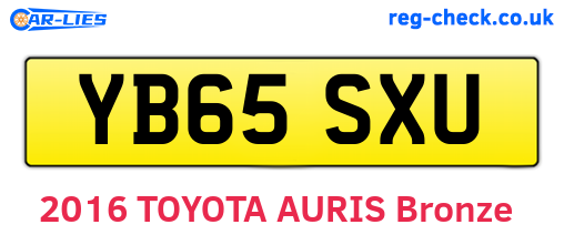 YB65SXU are the vehicle registration plates.