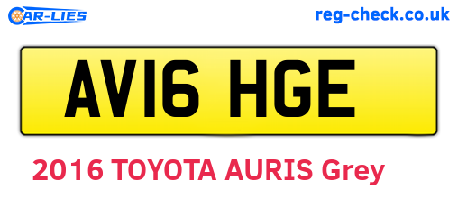 AV16HGE are the vehicle registration plates.