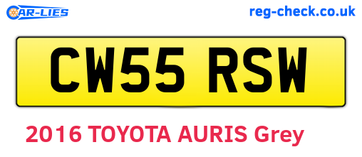 CW55RSW are the vehicle registration plates.