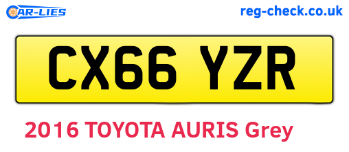 CX66YZR are the vehicle registration plates.