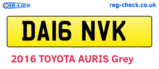 DA16NVK are the vehicle registration plates.