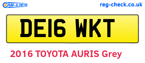DE16WKT are the vehicle registration plates.
