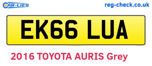 EK66LUA are the vehicle registration plates.