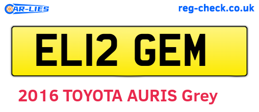 EL12GEM are the vehicle registration plates.