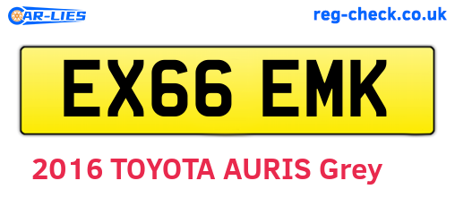 EX66EMK are the vehicle registration plates.