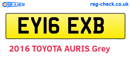 EY16EXB are the vehicle registration plates.