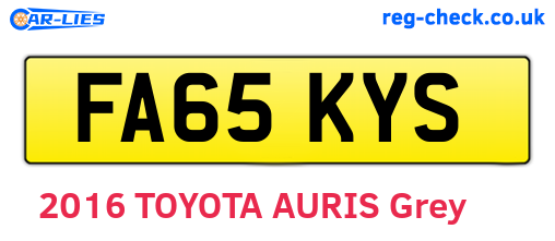 FA65KYS are the vehicle registration plates.