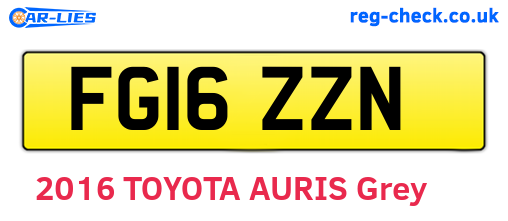 FG16ZZN are the vehicle registration plates.