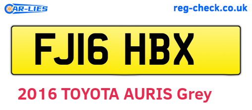 FJ16HBX are the vehicle registration plates.
