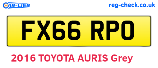 FX66RPO are the vehicle registration plates.