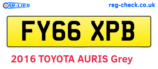 FY66XPB are the vehicle registration plates.