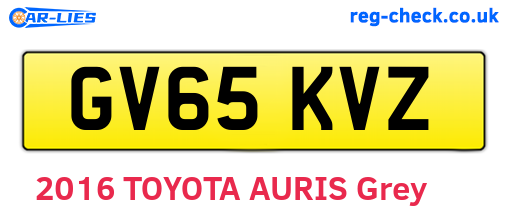 GV65KVZ are the vehicle registration plates.