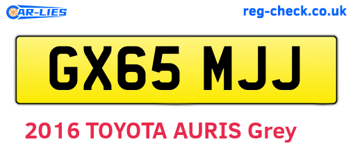 GX65MJJ are the vehicle registration plates.