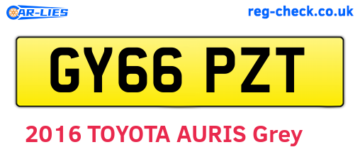 GY66PZT are the vehicle registration plates.