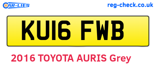 KU16FWB are the vehicle registration plates.