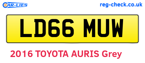 LD66MUW are the vehicle registration plates.