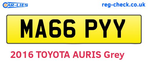 MA66PYY are the vehicle registration plates.