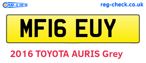 MF16EUY are the vehicle registration plates.