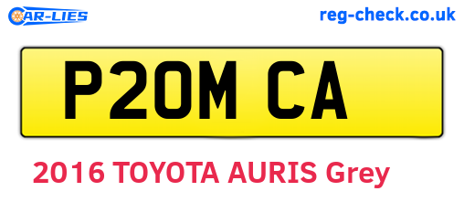 P20MCA are the vehicle registration plates.