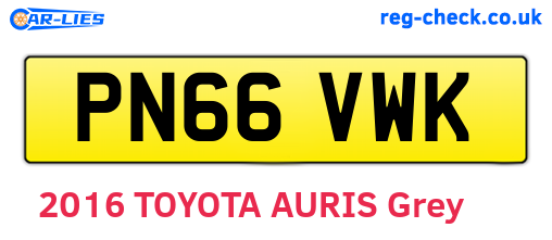 PN66VWK are the vehicle registration plates.