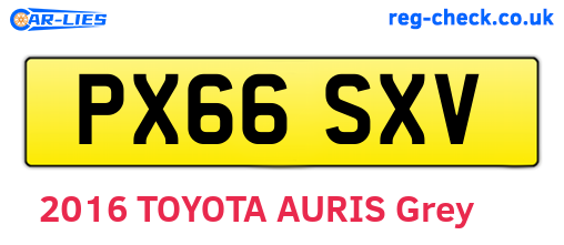 PX66SXV are the vehicle registration plates.