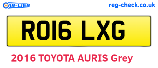 RO16LXG are the vehicle registration plates.