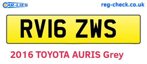 RV16ZWS are the vehicle registration plates.