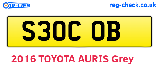 S30COB are the vehicle registration plates.