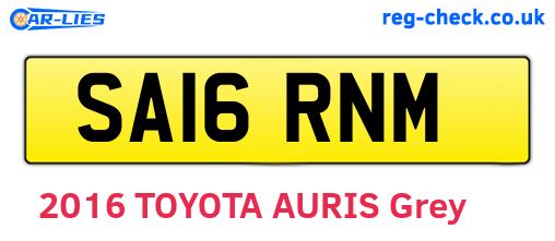 SA16RNM are the vehicle registration plates.