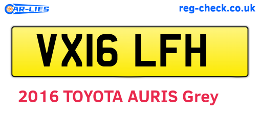 VX16LFH are the vehicle registration plates.