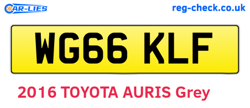 WG66KLF are the vehicle registration plates.