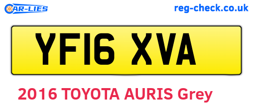 YF16XVA are the vehicle registration plates.