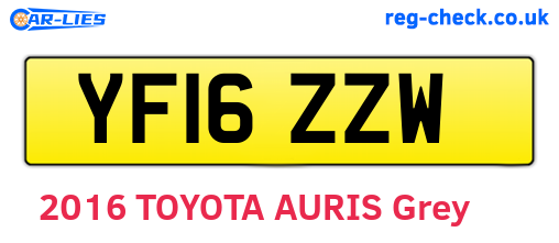 YF16ZZW are the vehicle registration plates.