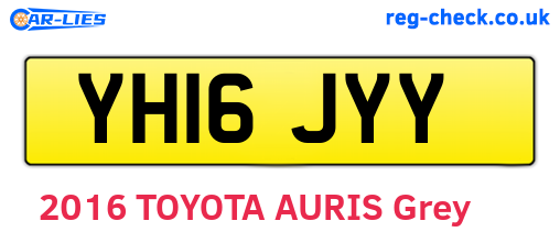 YH16JYY are the vehicle registration plates.