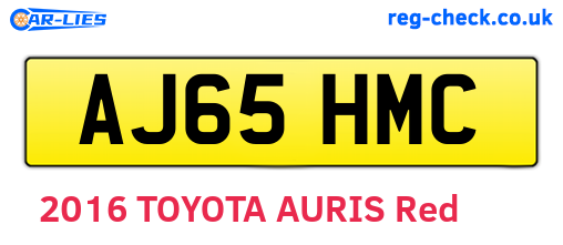 AJ65HMC are the vehicle registration plates.