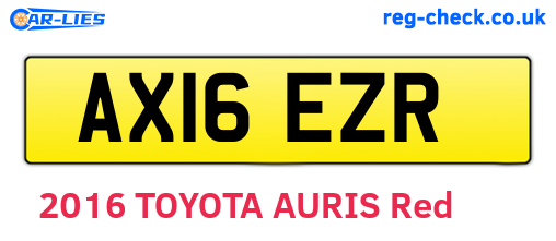 AX16EZR are the vehicle registration plates.