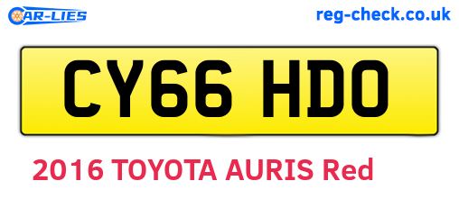 CY66HDO are the vehicle registration plates.