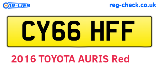CY66HFF are the vehicle registration plates.
