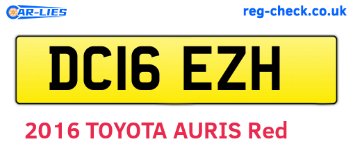 DC16EZH are the vehicle registration plates.