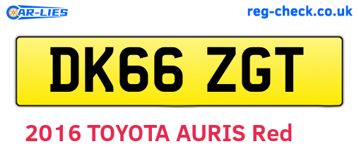 DK66ZGT are the vehicle registration plates.