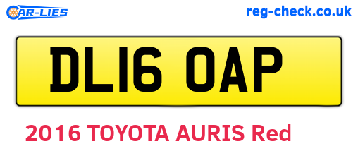 DL16OAP are the vehicle registration plates.