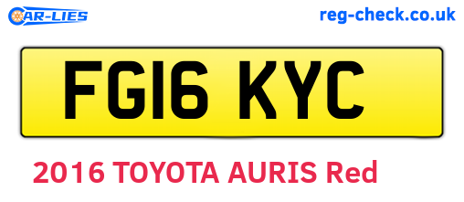 FG16KYC are the vehicle registration plates.