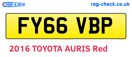 FY66VBP are the vehicle registration plates.