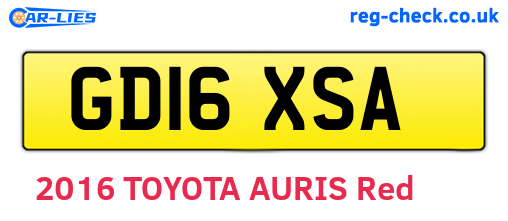 GD16XSA are the vehicle registration plates.