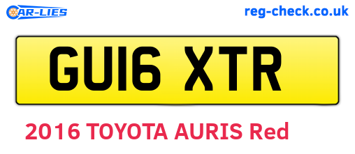 GU16XTR are the vehicle registration plates.